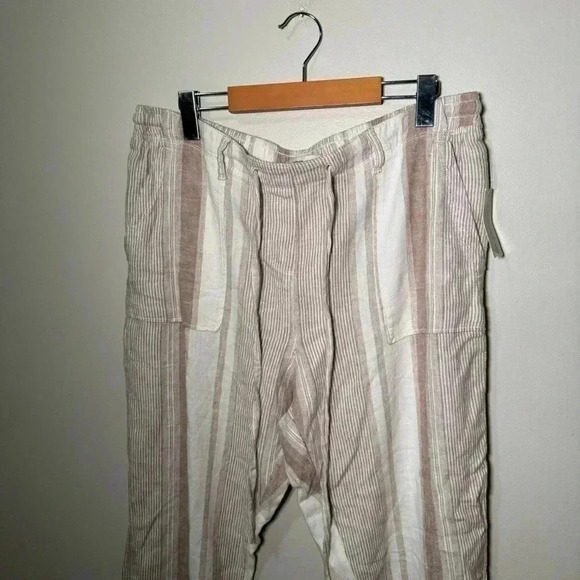 NWT ALEXANDER JORDAN LINEN BLEND BEACHY BOHO WIDE LEG PANT L - Picture 4 of 9